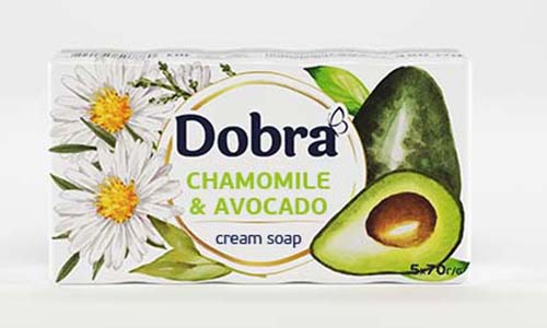 Крем-мило туалетне тверде "Ромашка і авокадо" марка (К) ТМ "Dobra" 350г